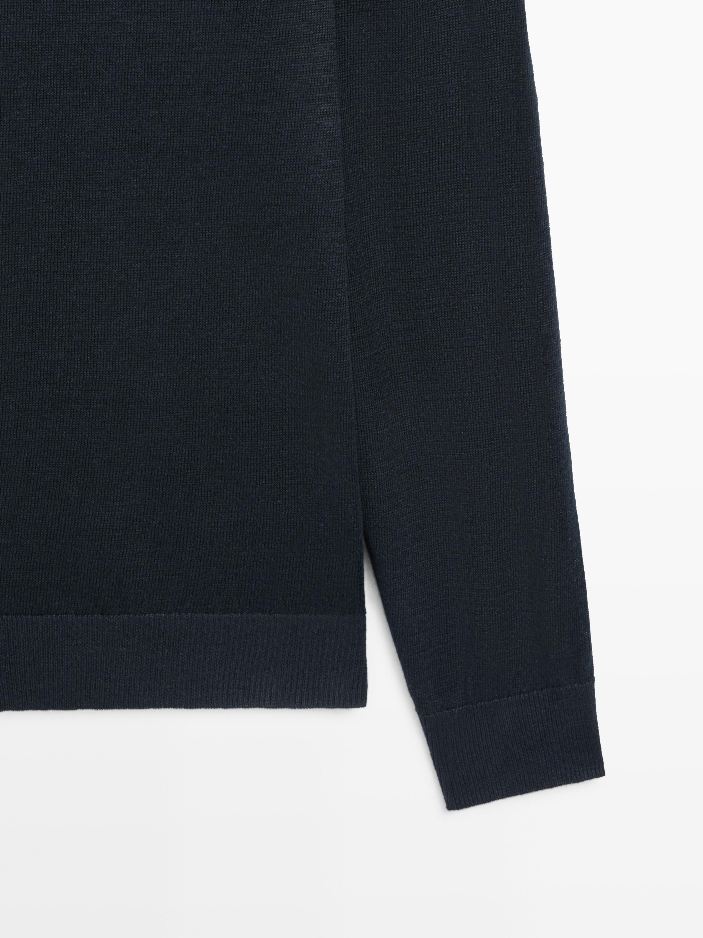 100% linen knit crew neck sweater